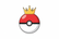 2 dimensional pokeball with a crown on top. White background